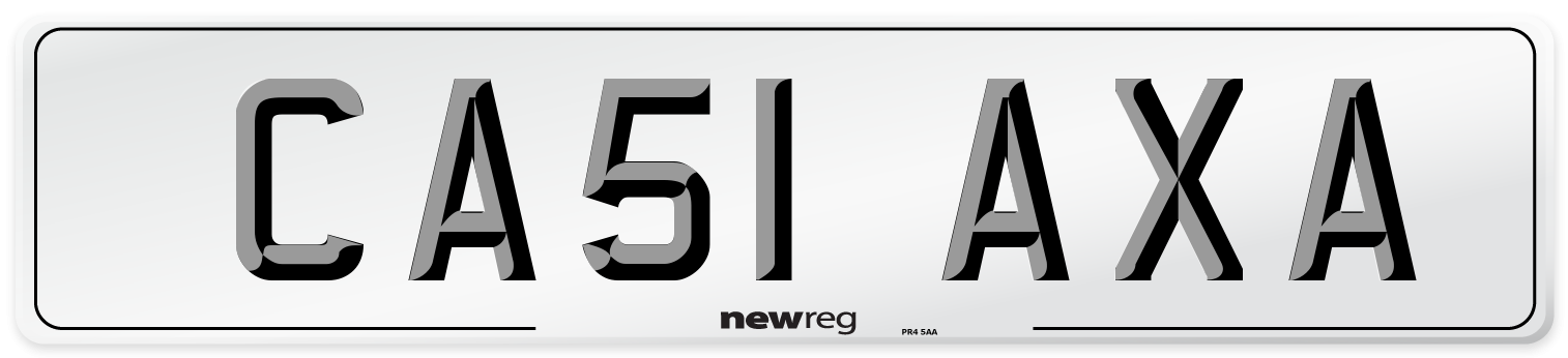 CA51 AXA Number Plate from New Reg